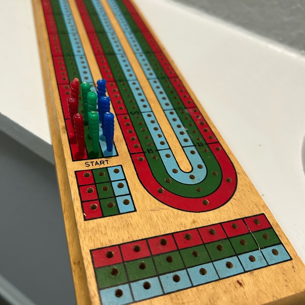 Wooden Cribbage Board Game